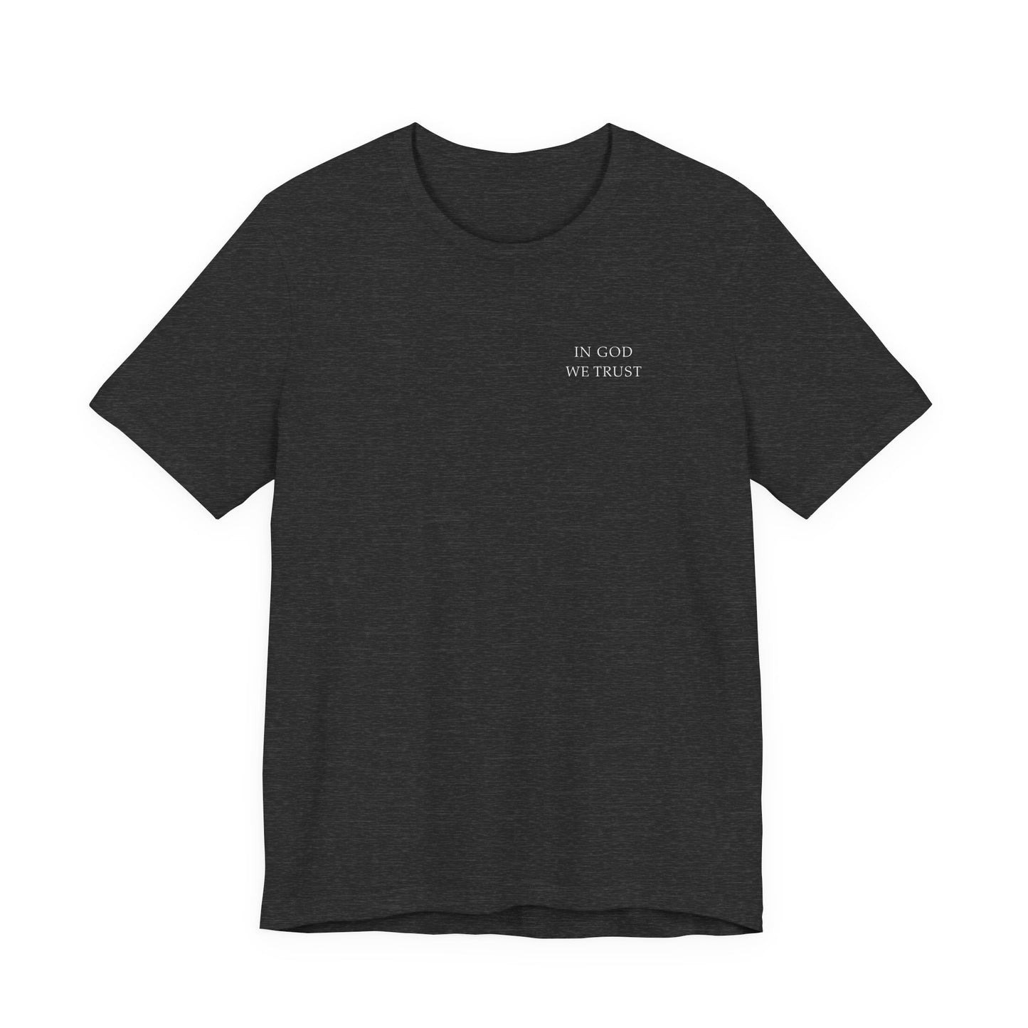 Patriotic Gary t-shirt with 'In God We Trust' text on a white background