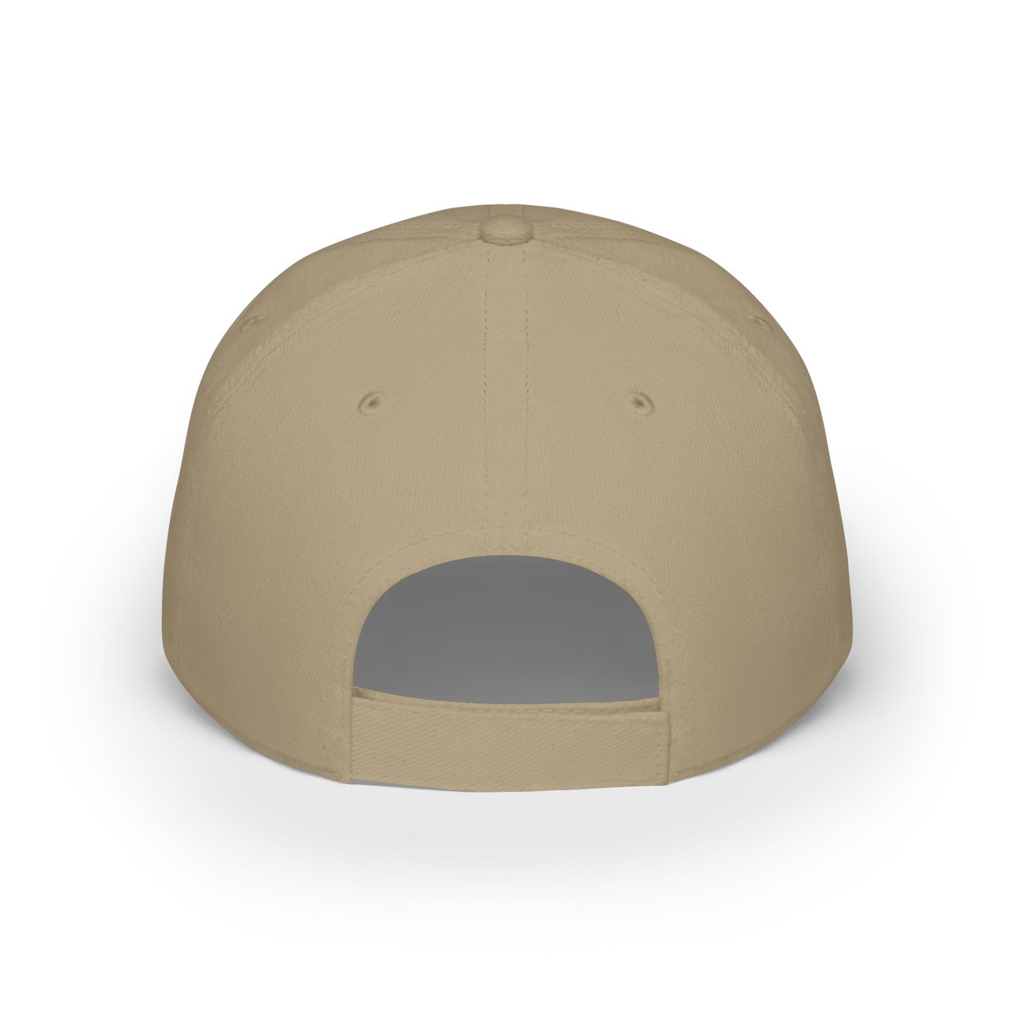 back view of a Khaki dad cap with embroidered “Shield of God” design, casual Christian faith hat for daily wear.
